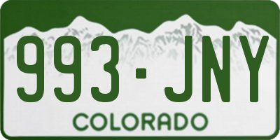 CO license plate 993JNY
