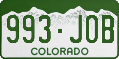 CO license plate 993JOB