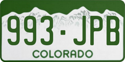 CO license plate 993JPB