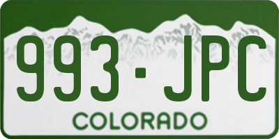 CO license plate 993JPC
