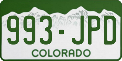 CO license plate 993JPD