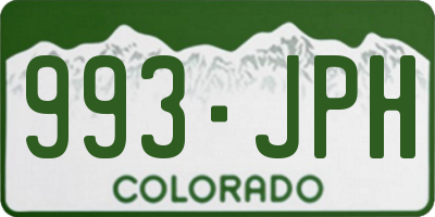 CO license plate 993JPH