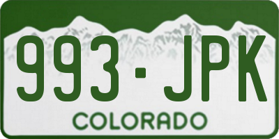 CO license plate 993JPK