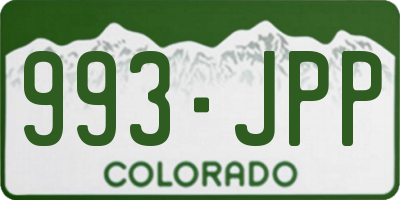 CO license plate 993JPP