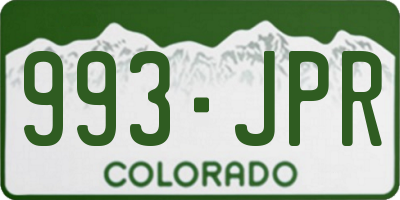 CO license plate 993JPR