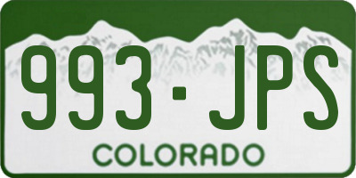 CO license plate 993JPS