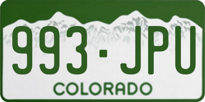 CO license plate 993JPU