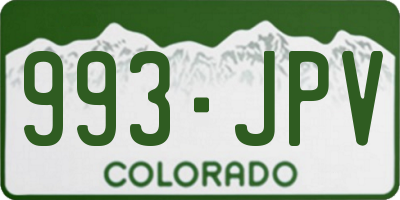 CO license plate 993JPV