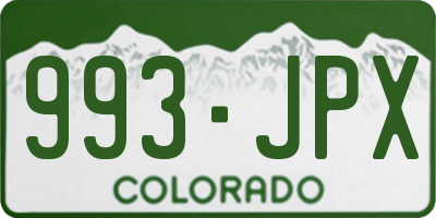 CO license plate 993JPX