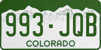 CO license plate 993JQB