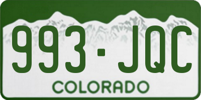 CO license plate 993JQC