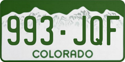CO license plate 993JQF