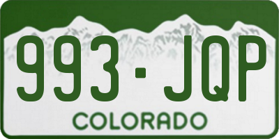 CO license plate 993JQP