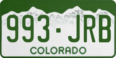 CO license plate 993JRB