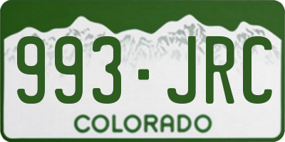 CO license plate 993JRC