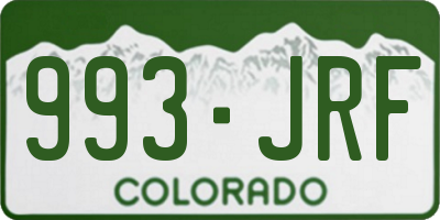 CO license plate 993JRF