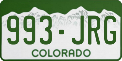 CO license plate 993JRG