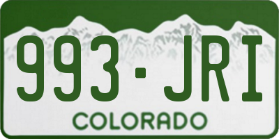 CO license plate 993JRI
