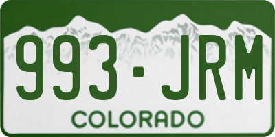 CO license plate 993JRM
