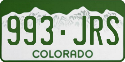 CO license plate 993JRS