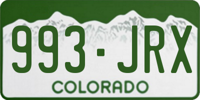 CO license plate 993JRX