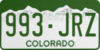 CO license plate 993JRZ