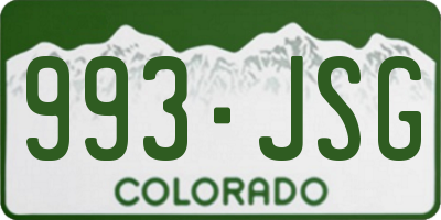 CO license plate 993JSG