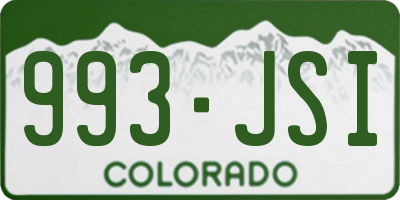 CO license plate 993JSI