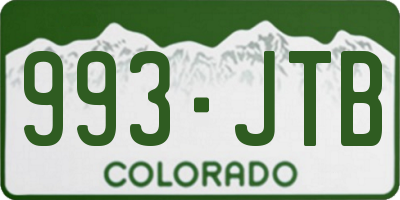 CO license plate 993JTB