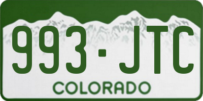 CO license plate 993JTC