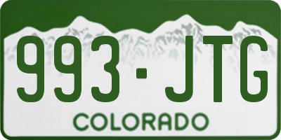 CO license plate 993JTG