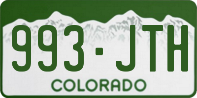 CO license plate 993JTH