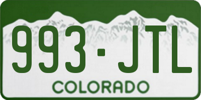 CO license plate 993JTL