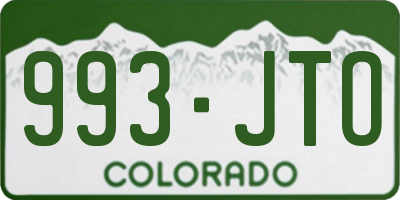 CO license plate 993JTO