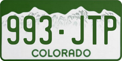 CO license plate 993JTP