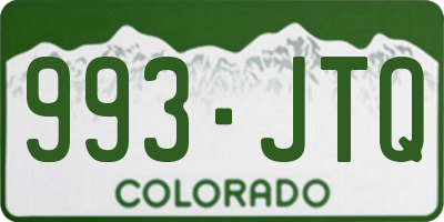 CO license plate 993JTQ