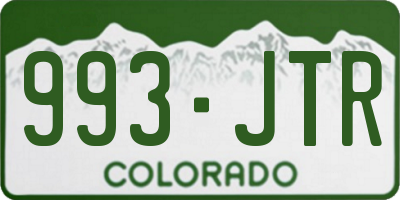 CO license plate 993JTR