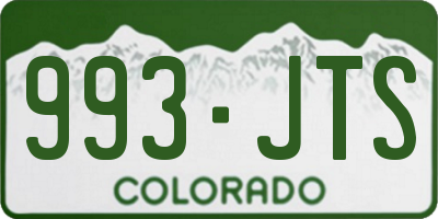 CO license plate 993JTS