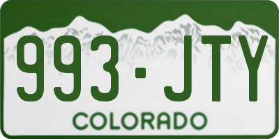 CO license plate 993JTY