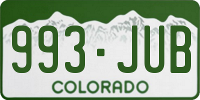 CO license plate 993JUB