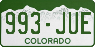 CO license plate 993JUE