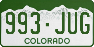 CO license plate 993JUG