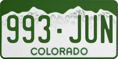 CO license plate 993JUN