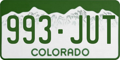 CO license plate 993JUT