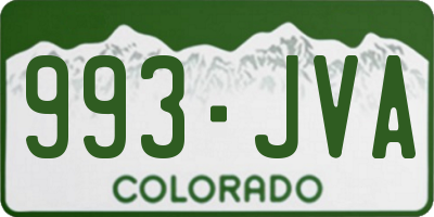 CO license plate 993JVA