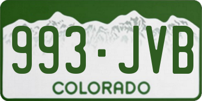 CO license plate 993JVB