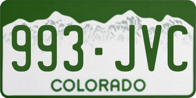 CO license plate 993JVC