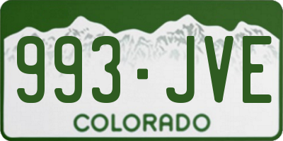 CO license plate 993JVE