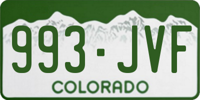 CO license plate 993JVF