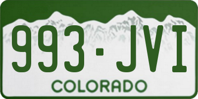CO license plate 993JVI